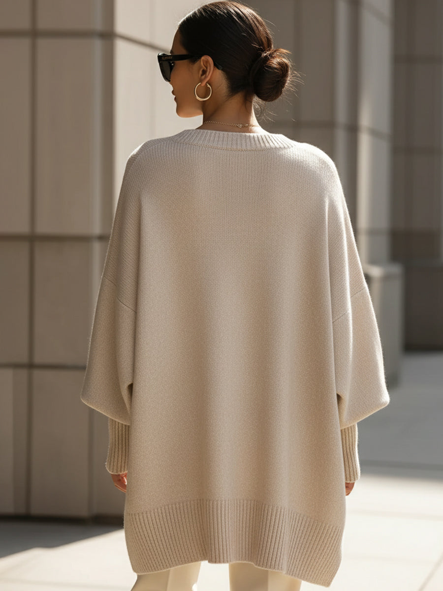 Roset | Jersey oversize con cuello ancho y drapeado