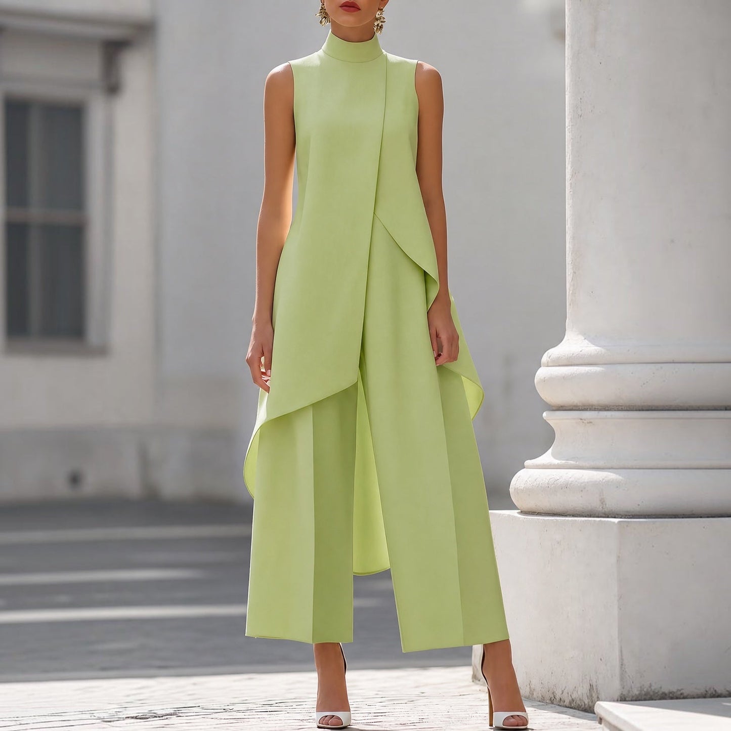 Leila | Conjunto Elegante con Vuelos Asimétricos