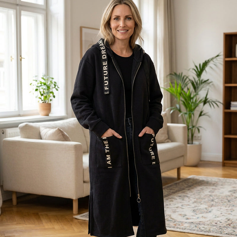 Nissa | Abrigo tipo sudadera con capucha oversize para mujer