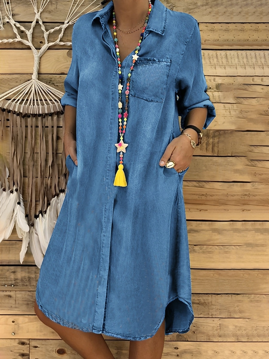 Kristina - Vestido camisero Denim