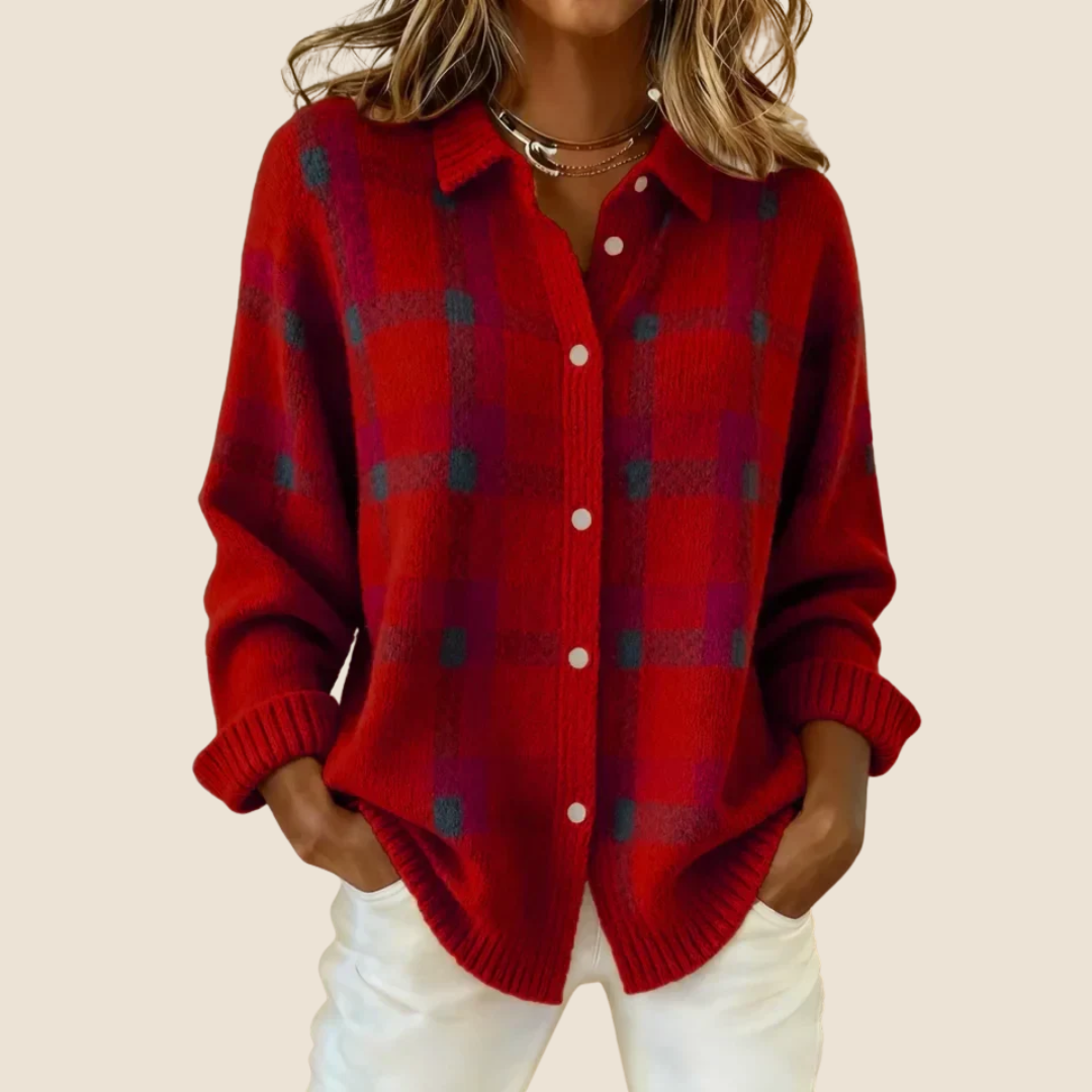 Hana | Jersey Camisero a Cuadros Otoñal