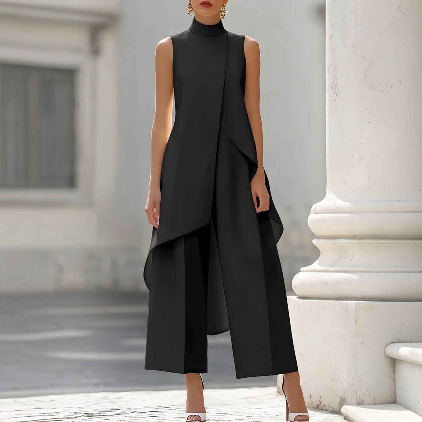 Leila | Conjunto Elegante con Vuelos Asimétricos
