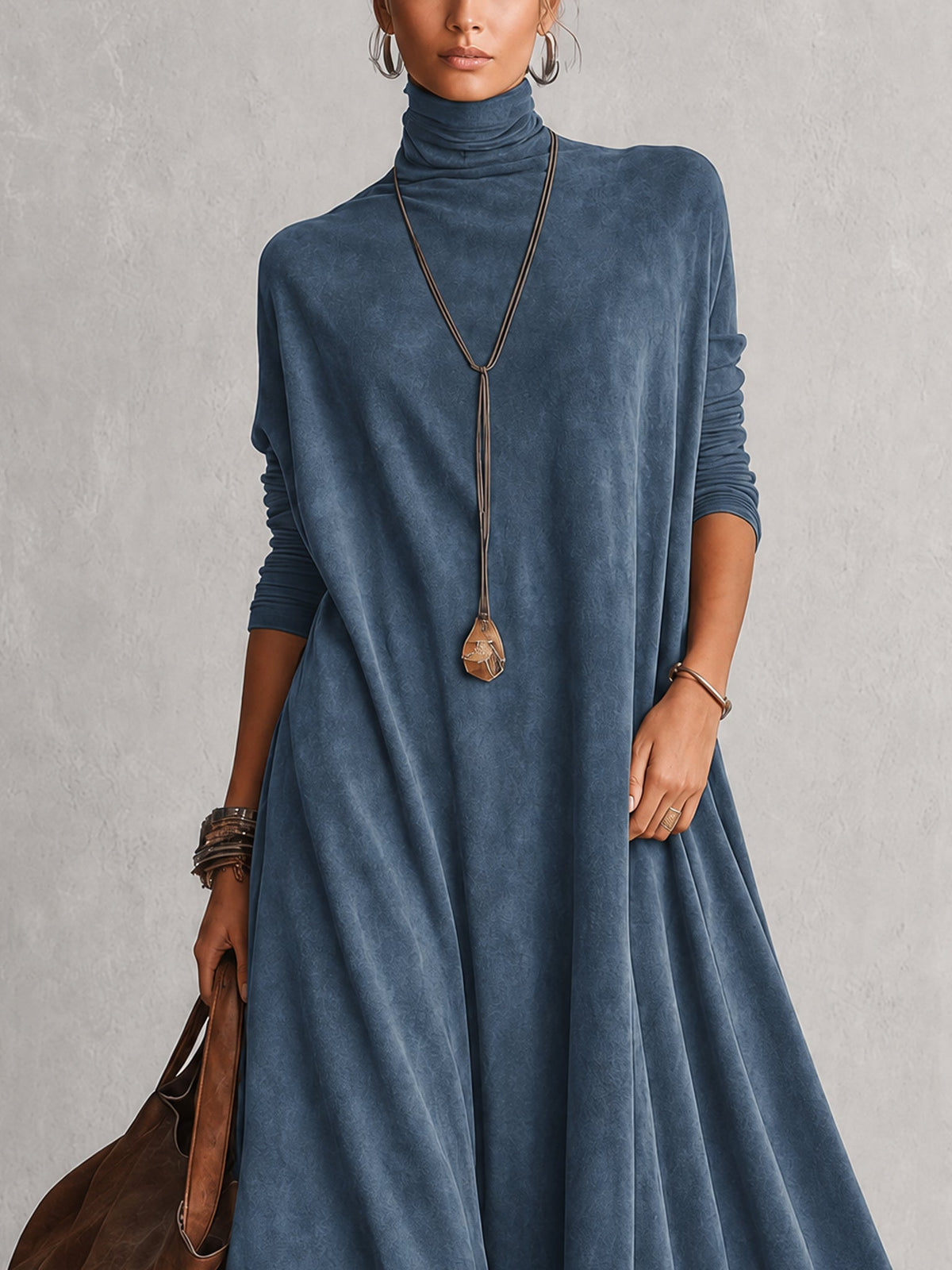 Antonella | Vestido Elegante de estilo vintage con efecto ante y bajo de encaje