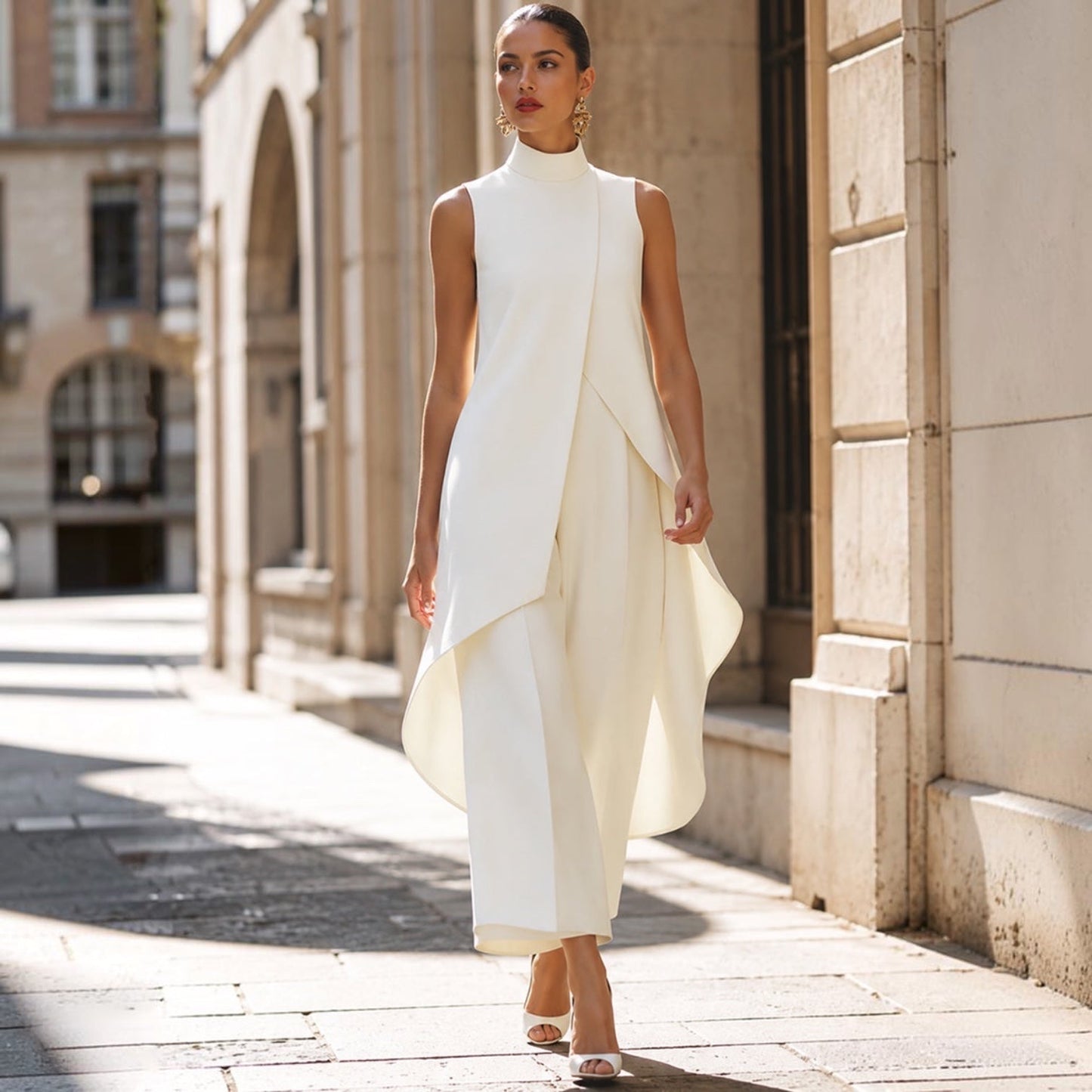 Leila | Conjunto Elegante con Vuelos Asimétricos