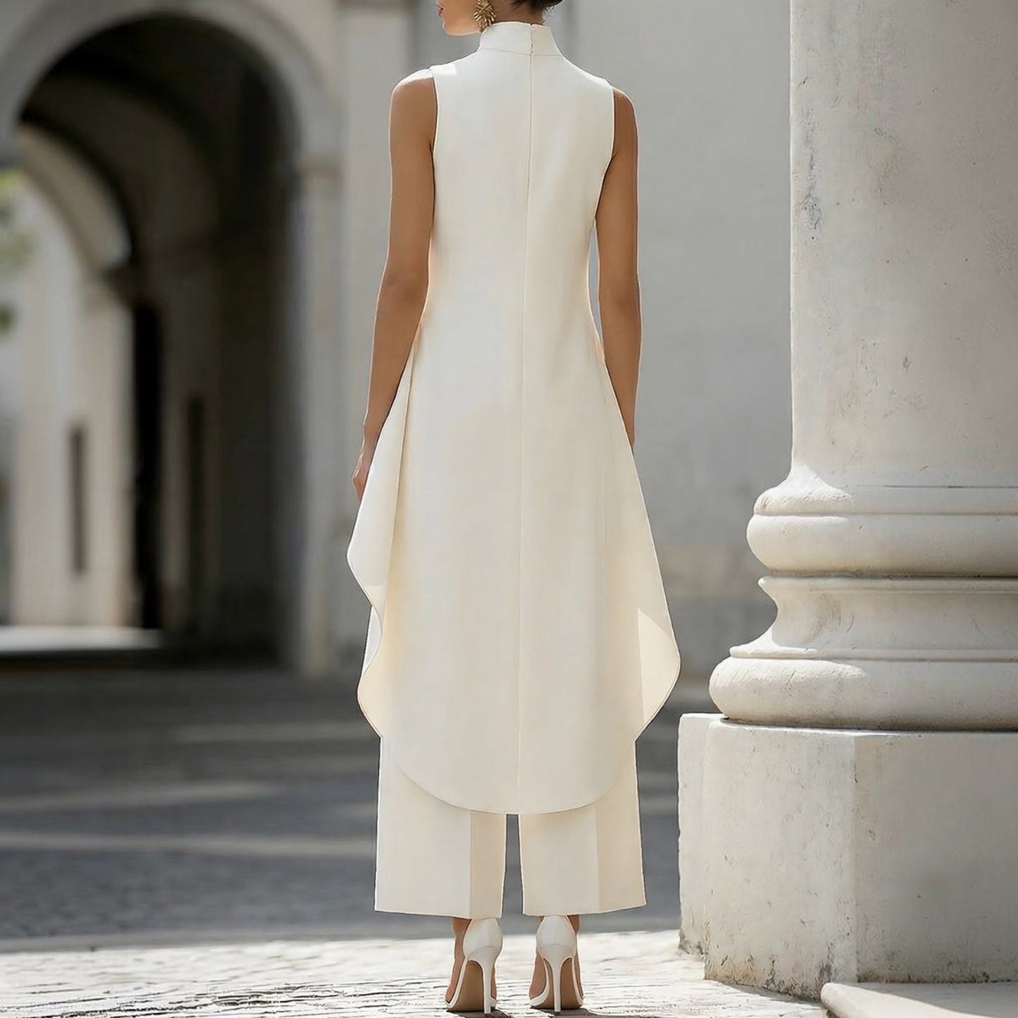 Leila | Conjunto Elegante con Vuelos Asimétricos