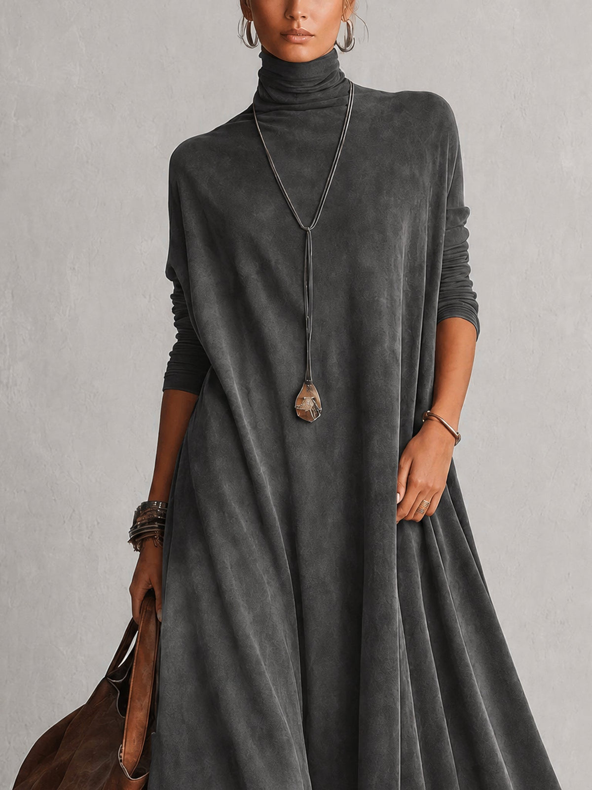 Antonella | Vestido Elegante de estilo vintage con efecto ante y bajo de encaje