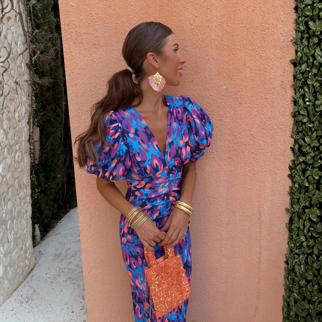 Ainhoa | Vestido Estampado, Escote en V