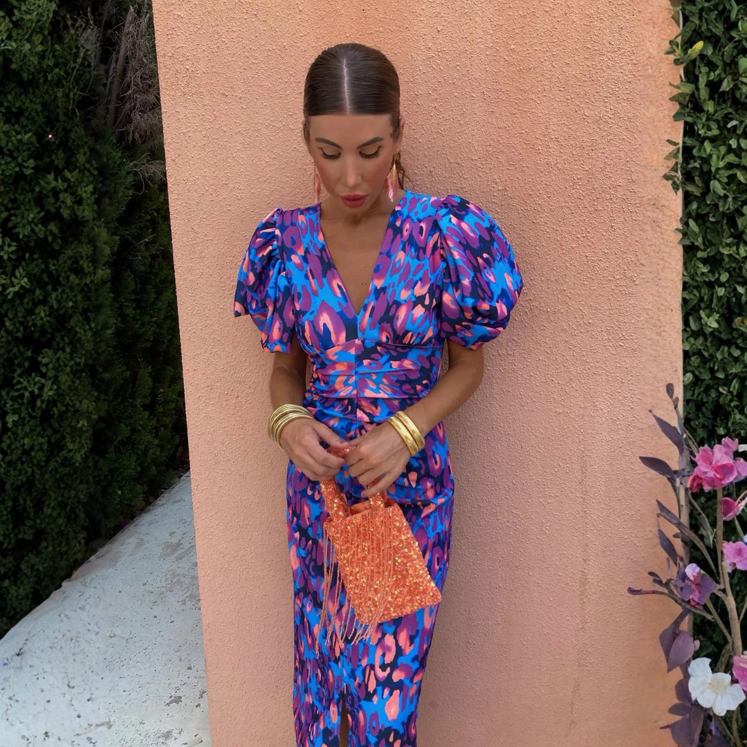 Ainhoa | Vestido Estampado, Escote en V