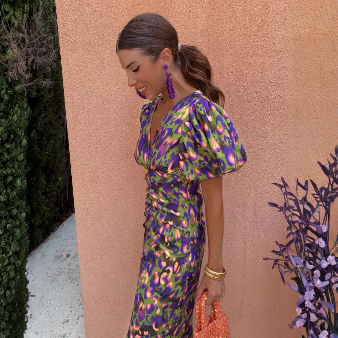 Ainhoa | Vestido Estampado, Escote en V