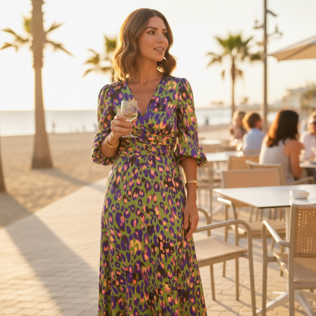 Ainhoa | Vestido Estampado, Escote en V
