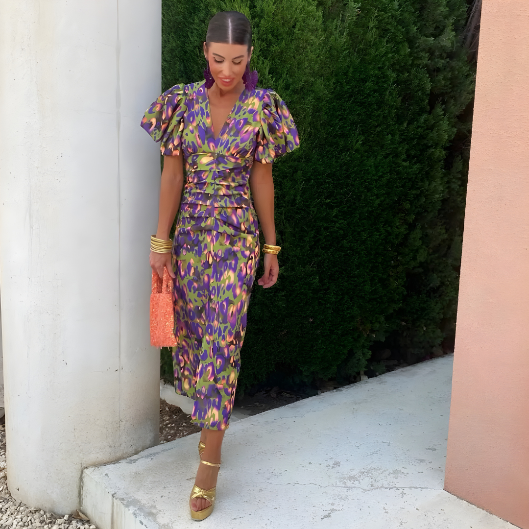 Ainhoa | Vestido Estampado, Escote en V