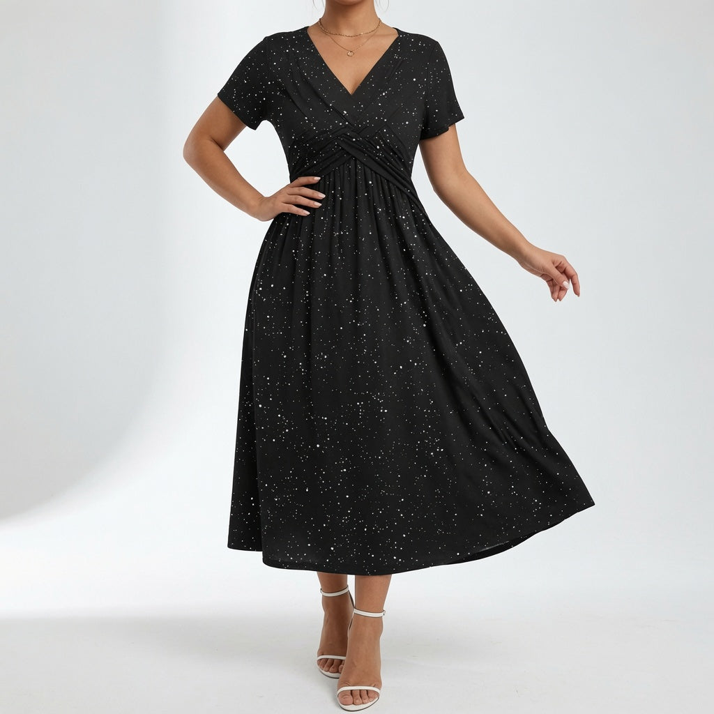 Tuca | Vestido Elegante con escote en V y detalle cruzado