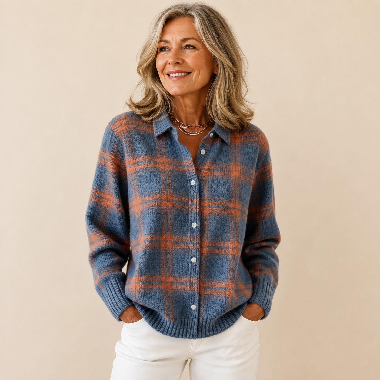 Hana | Jersey Camisero a Cuadros Otoñal