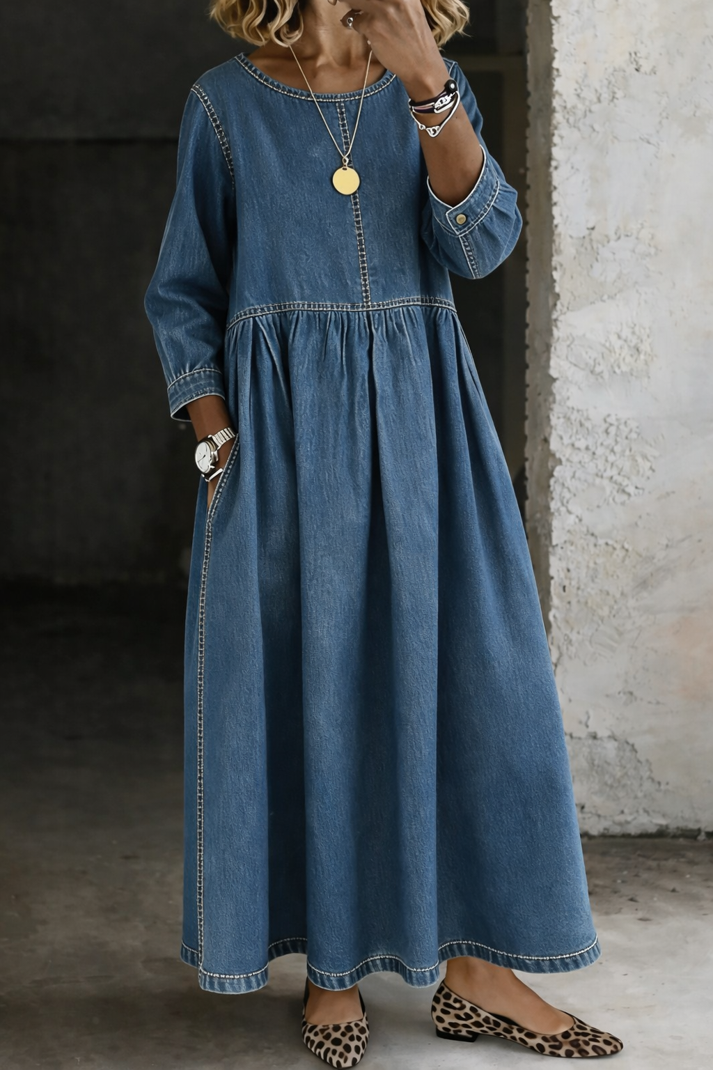 Fini | Vestido midi denim vintage