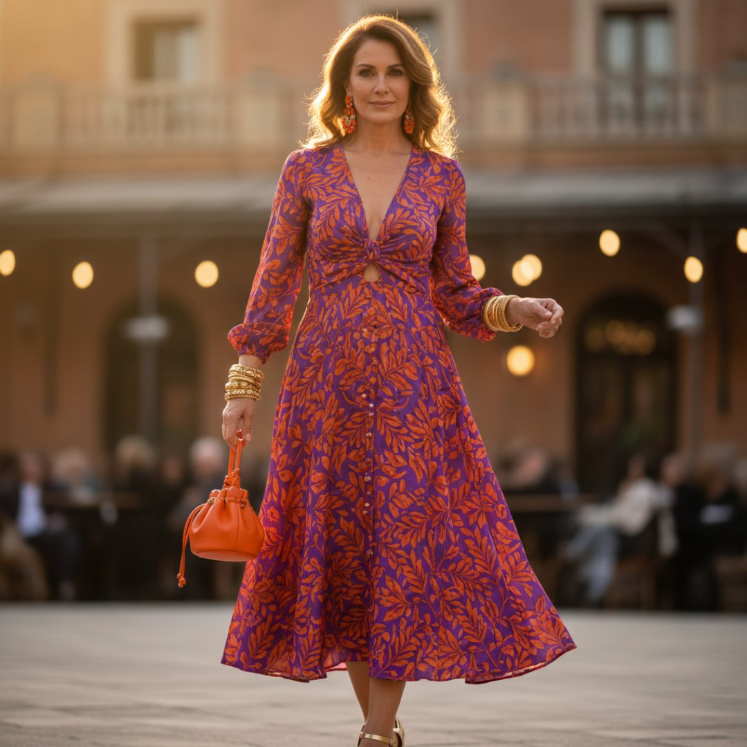 Elena | Vestido Largo Estampado