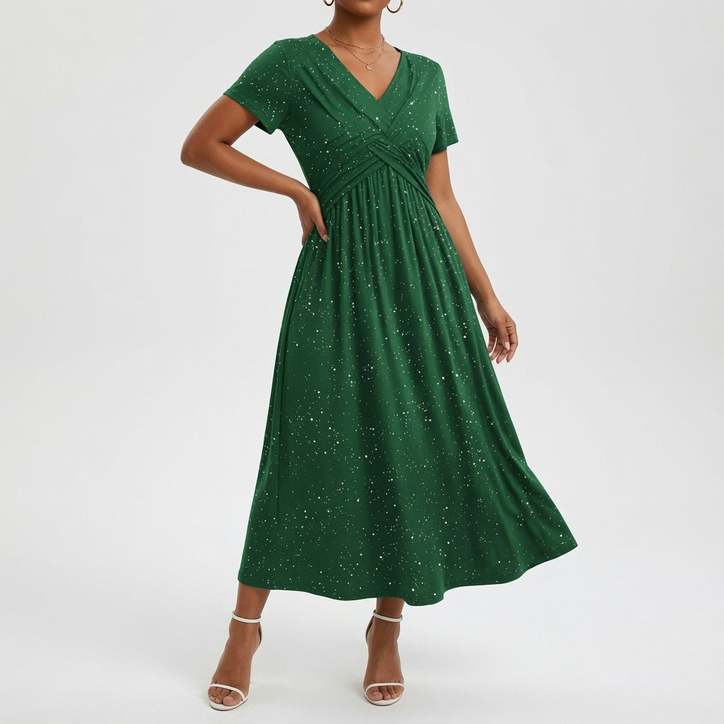 Tuca | Vestido Elegante con escote en V y detalle cruzado