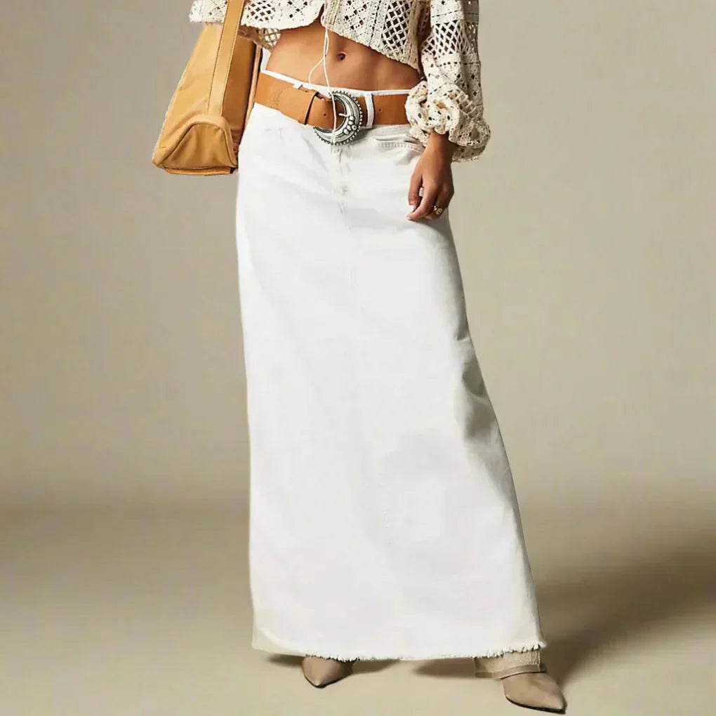 Zenda | Falda Recta Denim Cintura Alta