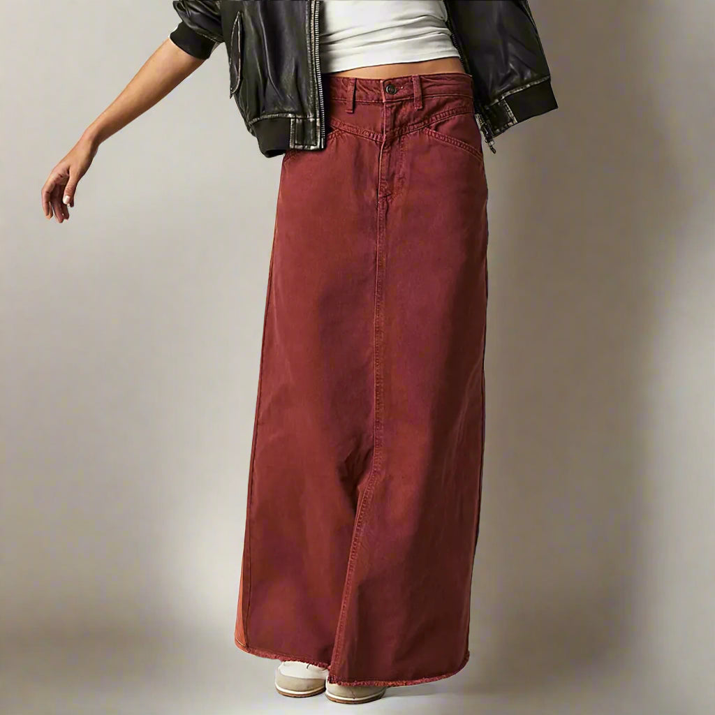 Zenda | Falda Recta Denim Cintura Alta