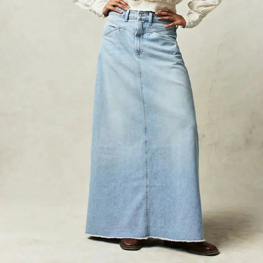 Zenda | Falda Recta Denim Cintura Alta