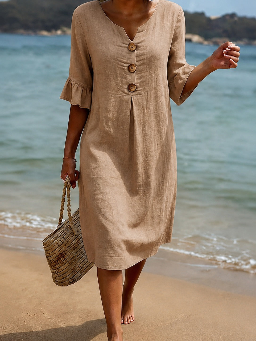 Deborah - Vestido Estiloso con Mangas de Volantes