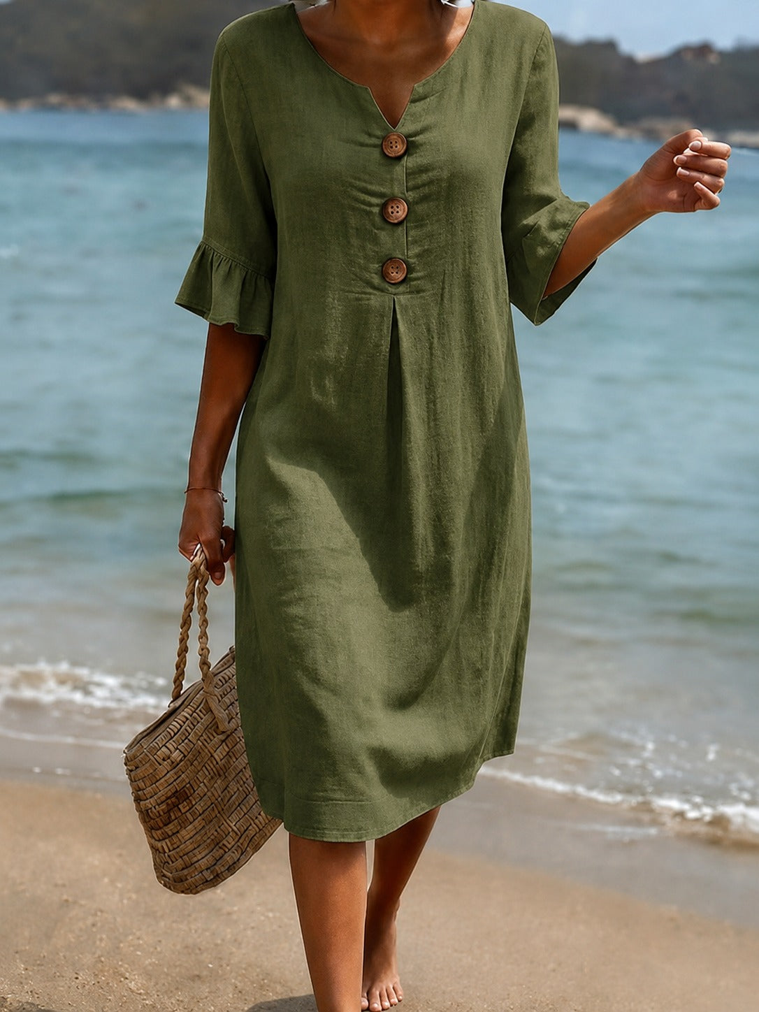 Deborah - Vestido Estiloso con Mangas de Volantes