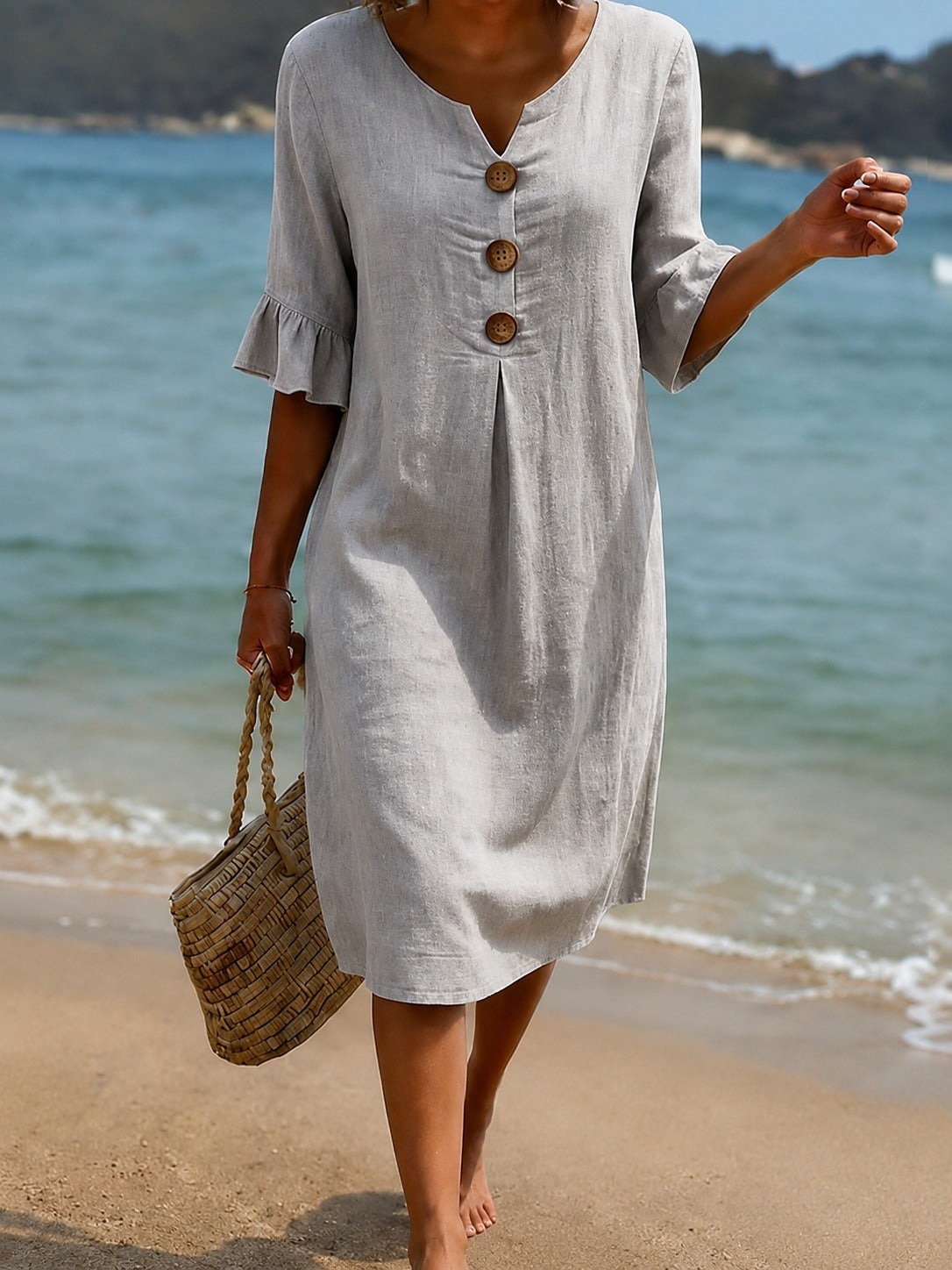 Deborah - Vestido Estiloso con Mangas de Volantes