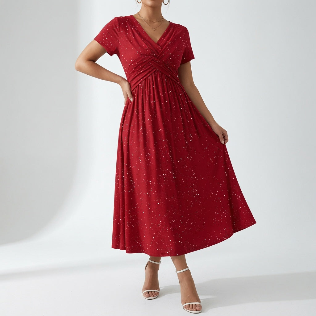 Tuca | Vestido Elegante con escote en V y detalle cruzado