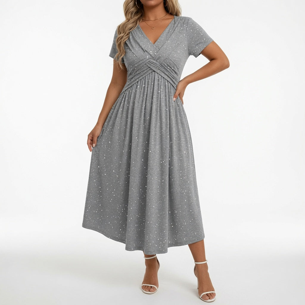 Tuca | Vestido Elegante con escote en V y detalle cruzado