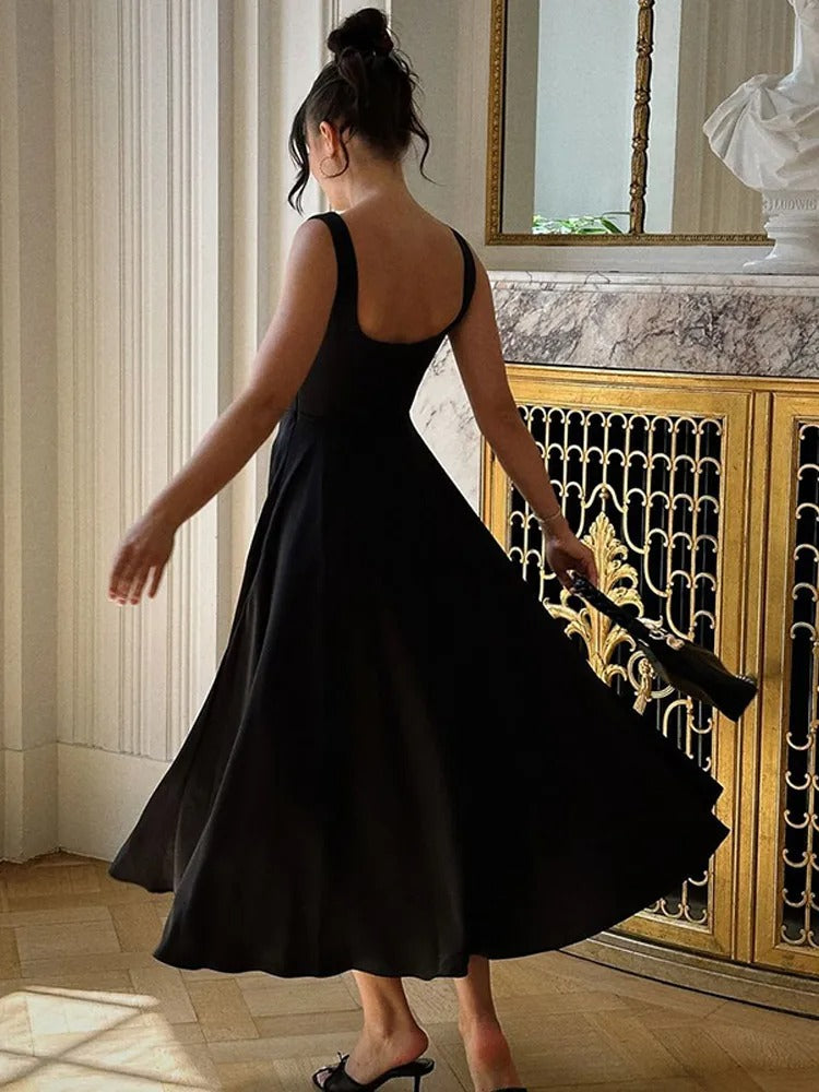 Aroa – Vestido midi elegante sin mangas