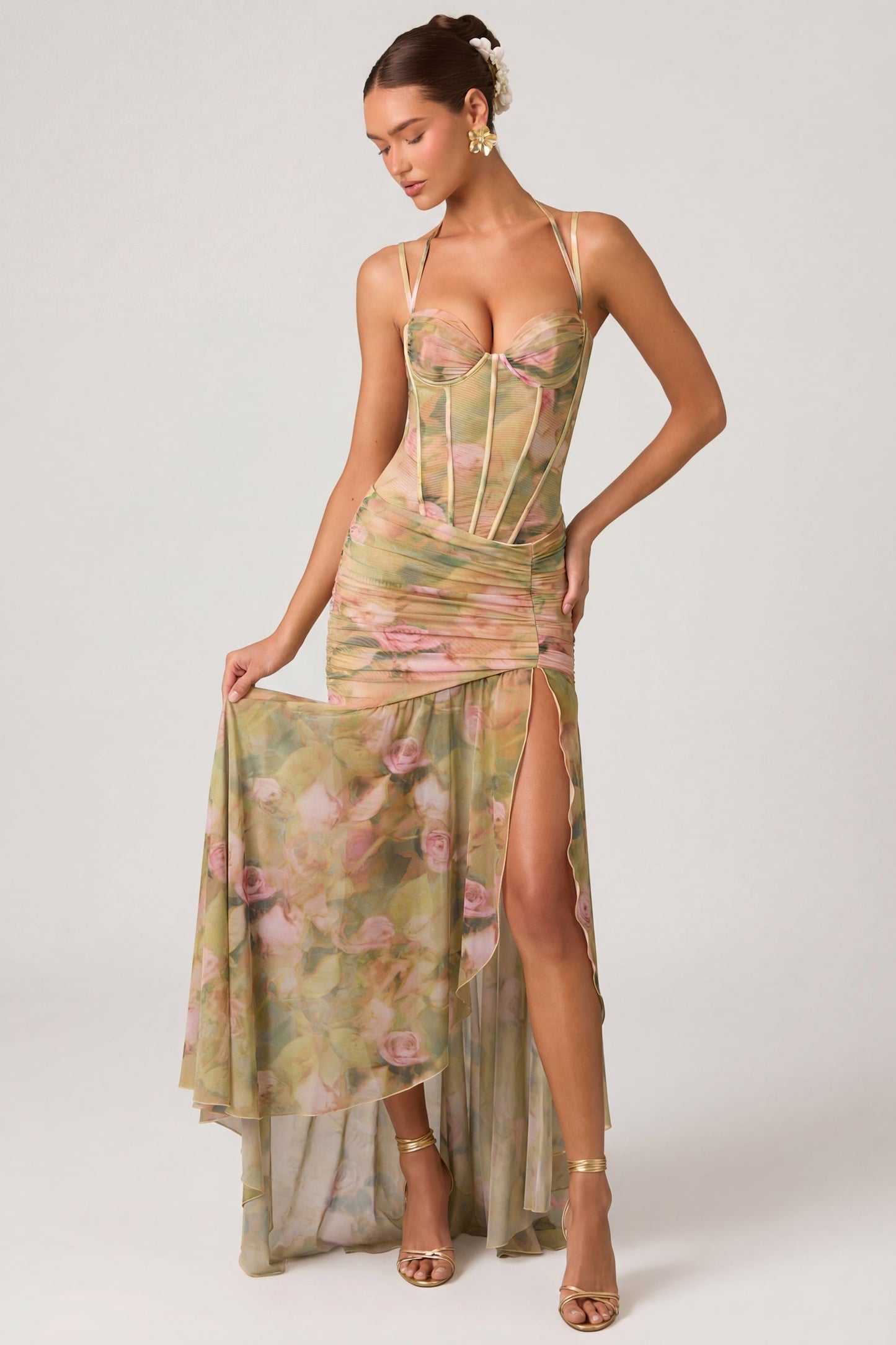 Vestido Valeria – Elegancia Asimétrica Floral