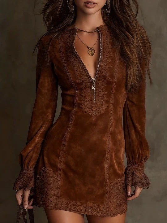 Déborah | Mini Vestido de Ante