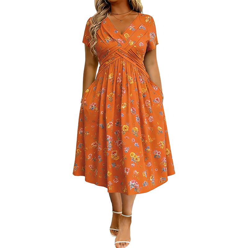Tuca | Vestido Elegante con escote en V y detalle cruzado