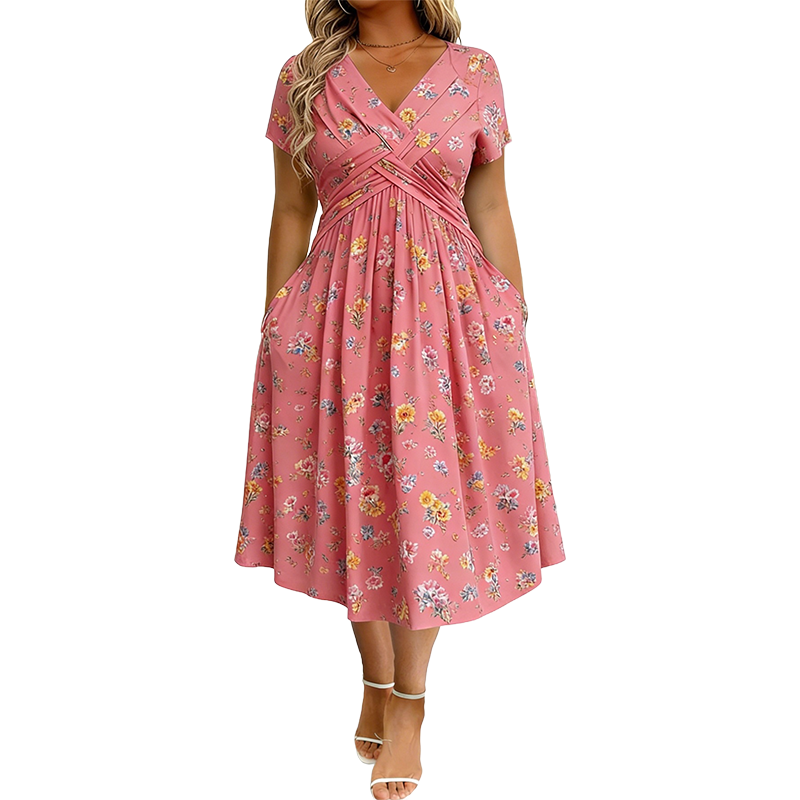 Tuca | Vestido Elegante con escote en V y detalle cruzado
