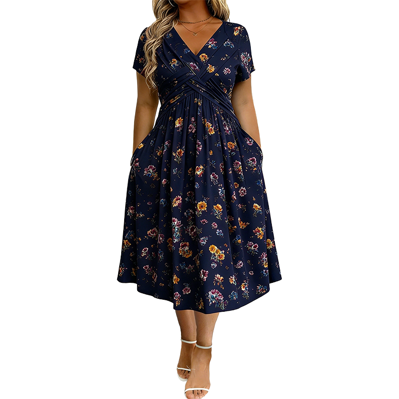 Tuca | Vestido Elegante con escote en V y detalle cruzado