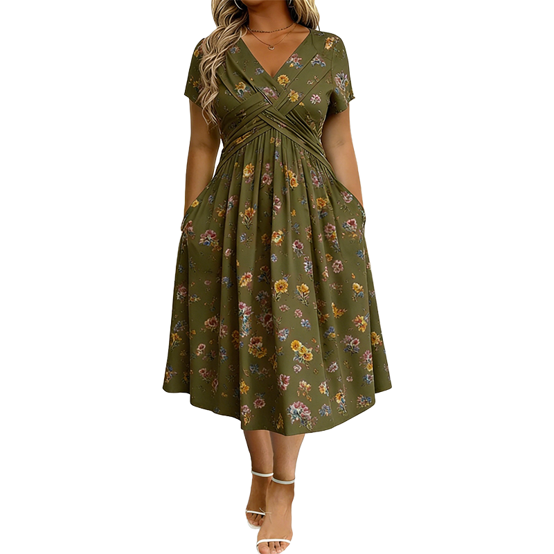 Tuca | Vestido Elegante con escote en V y detalle cruzado