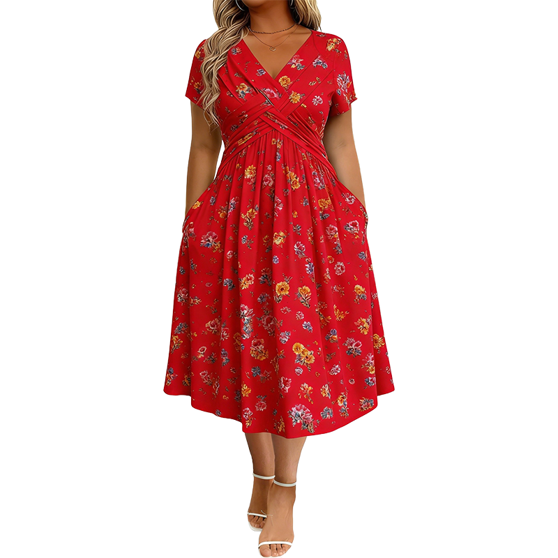 Tuca | Vestido Elegante con escote en V y detalle cruzado