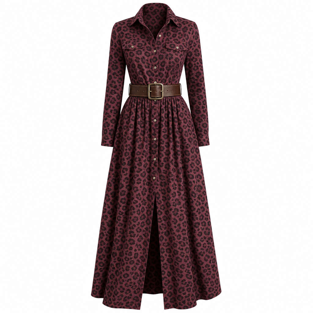 Senna | Elegancia de inspiración francesa.Vestido largo de estilo retro con estampado de cuadros